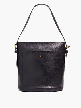 Madewell Transport Bucket Bag Black Leather
